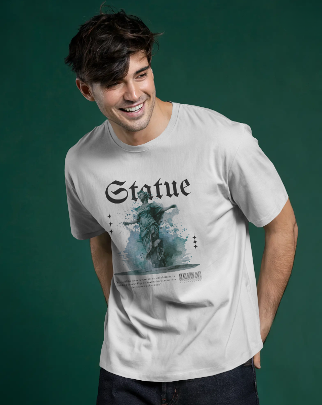 Statue Graphic Tee – White